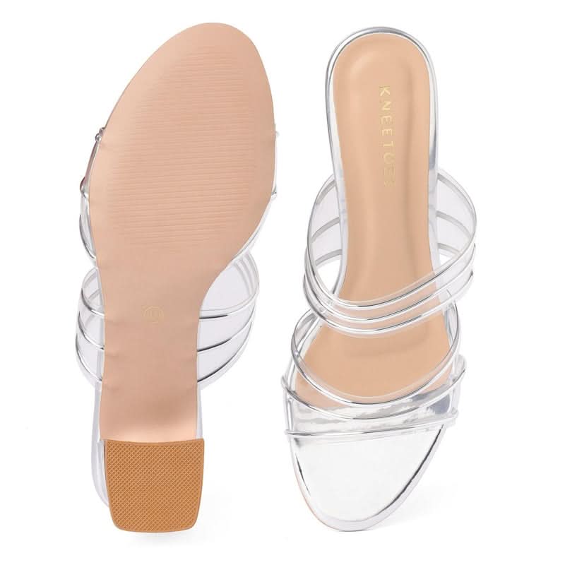 Shine Luxe Silver Block Sandals