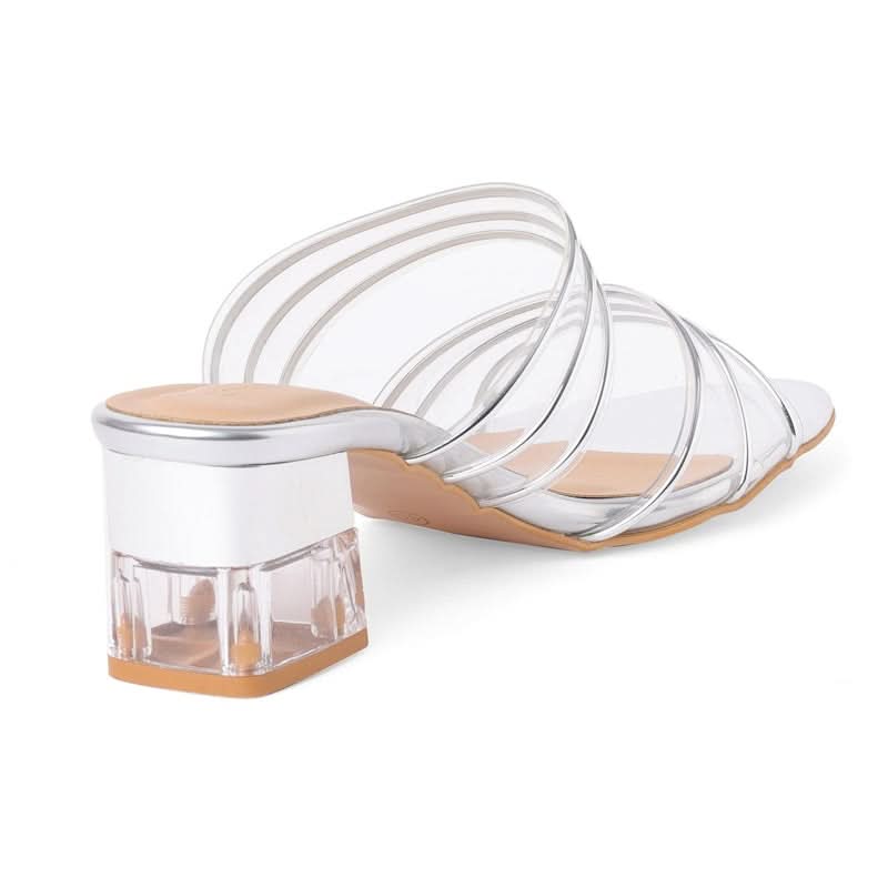 Shine Luxe Silver Block Sandals