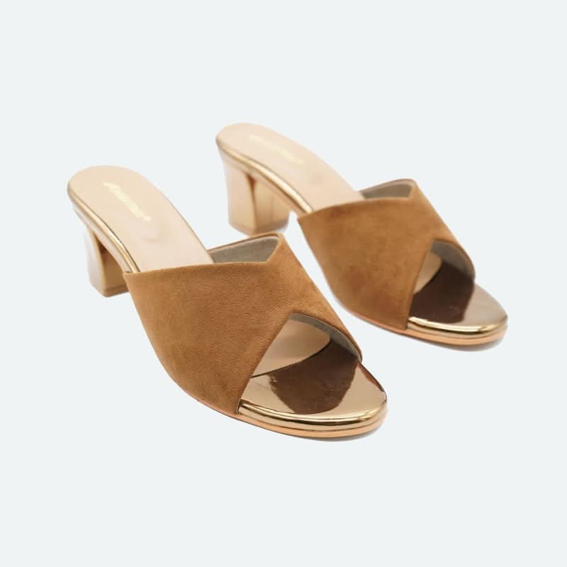 Classic Charm Brown Block Heel Sandals