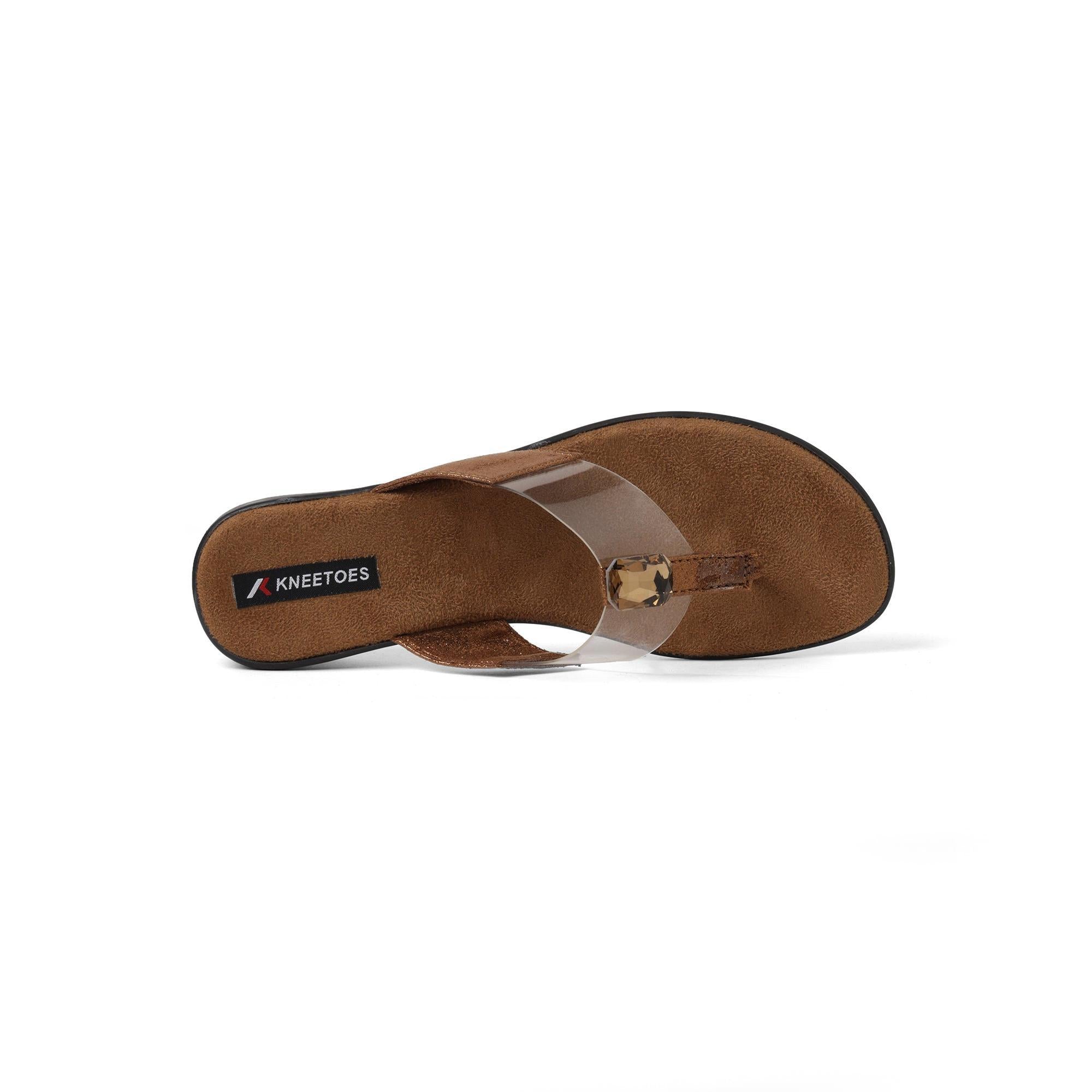 Gemglow Transparent Brown Thong Sandals