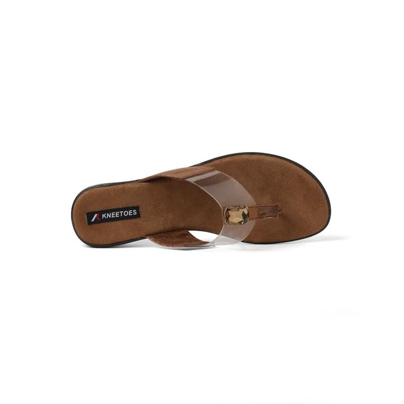 Gemglow Transparent Brown Thong Sandals