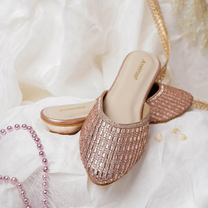 Shine Pop Rose-Gold Mules