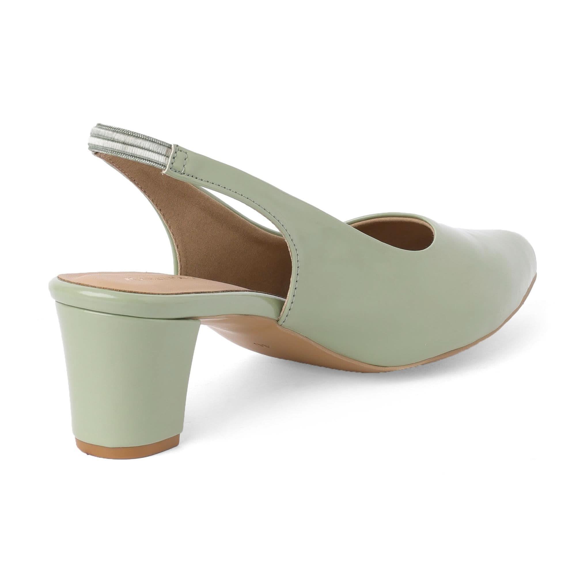 Sage Block Heel Sling-Back Sandals