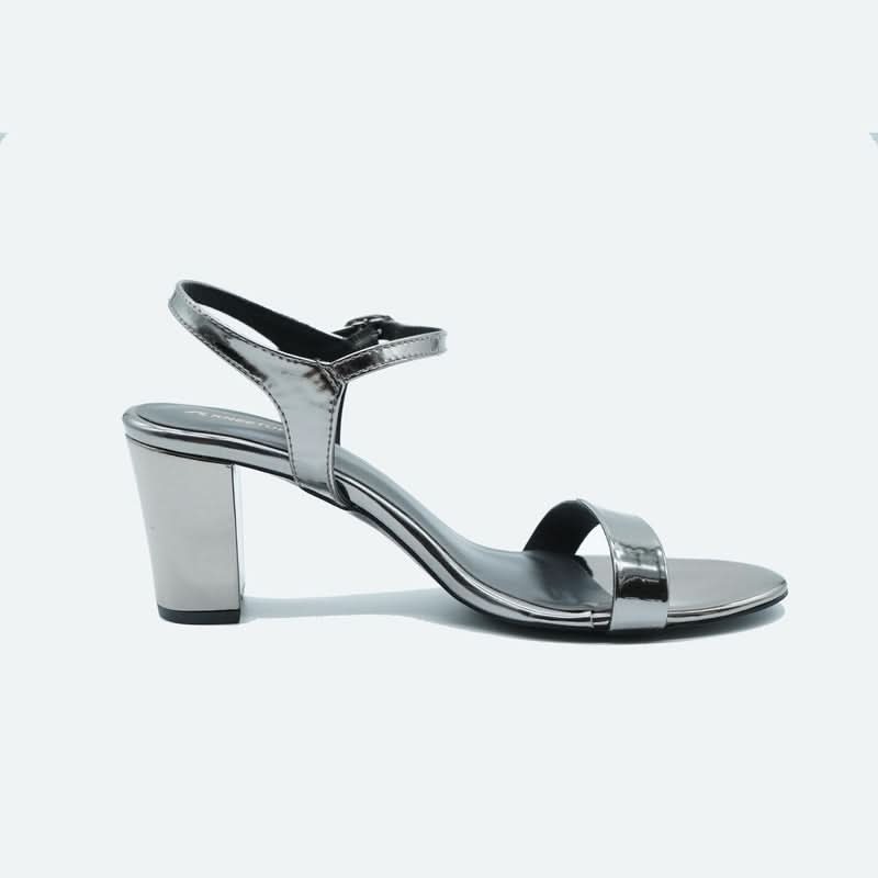 Sparkly Metallic Block Heel Sandals