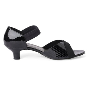 Subtle Black Kitten Heel Sandals
