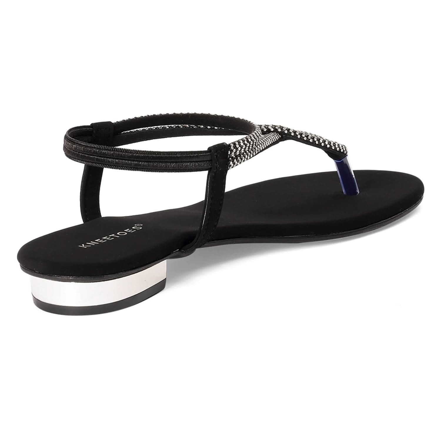 Elara - Black Thong Sandals