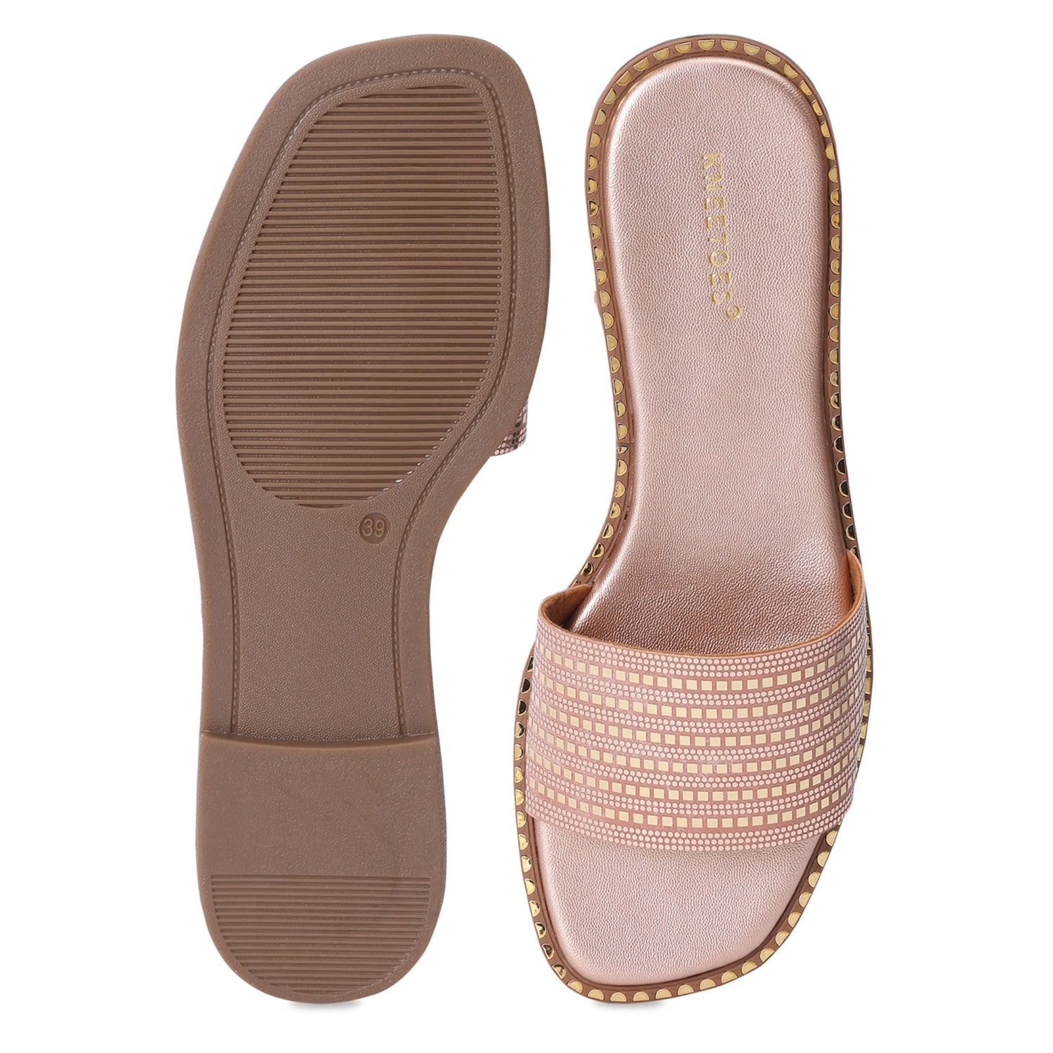 Gold Printed Rose-Gold Flat Sliders
