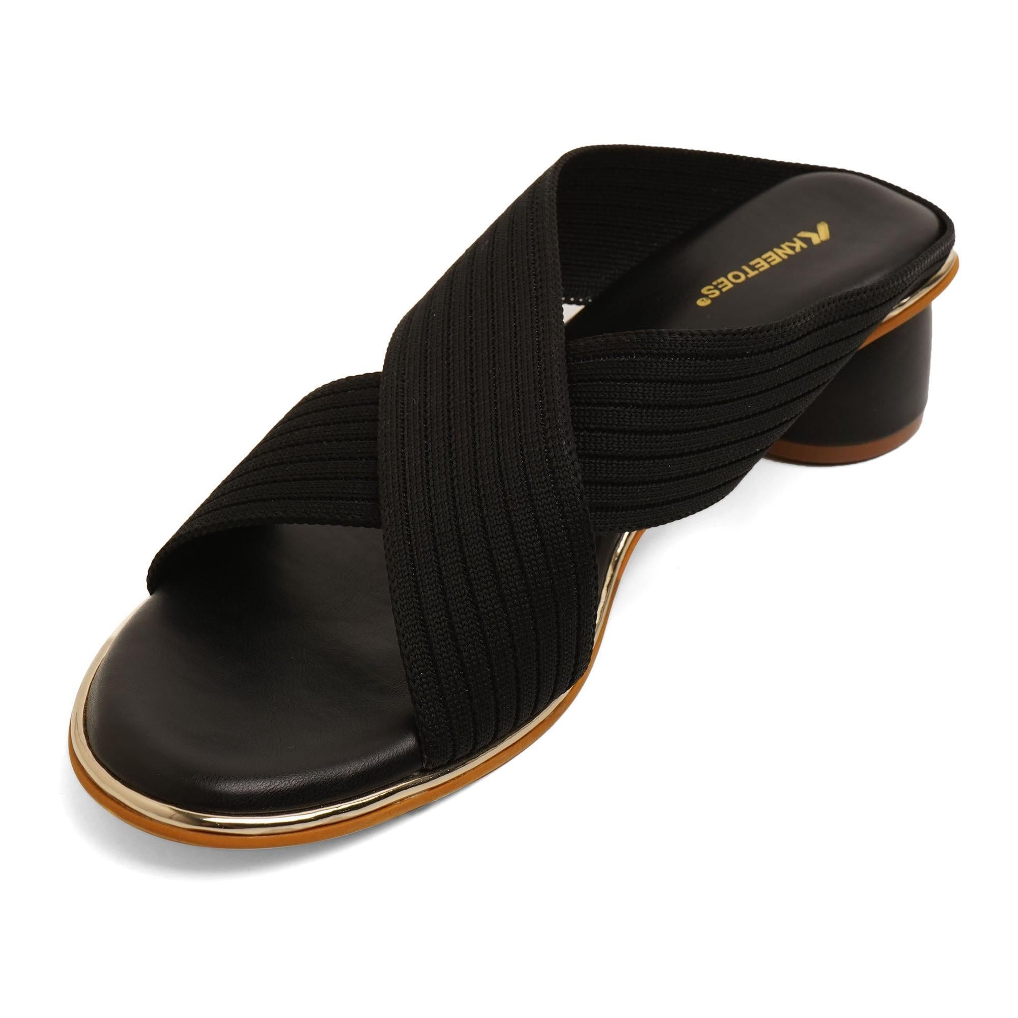 Bold Textured Black Block Heels