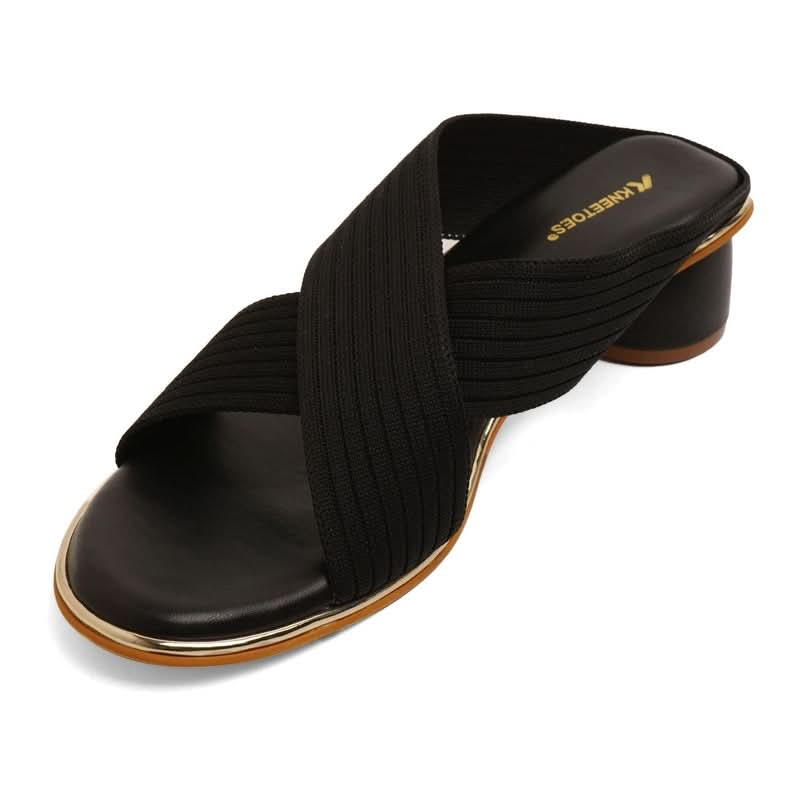 Bold Textured Black Block Heels