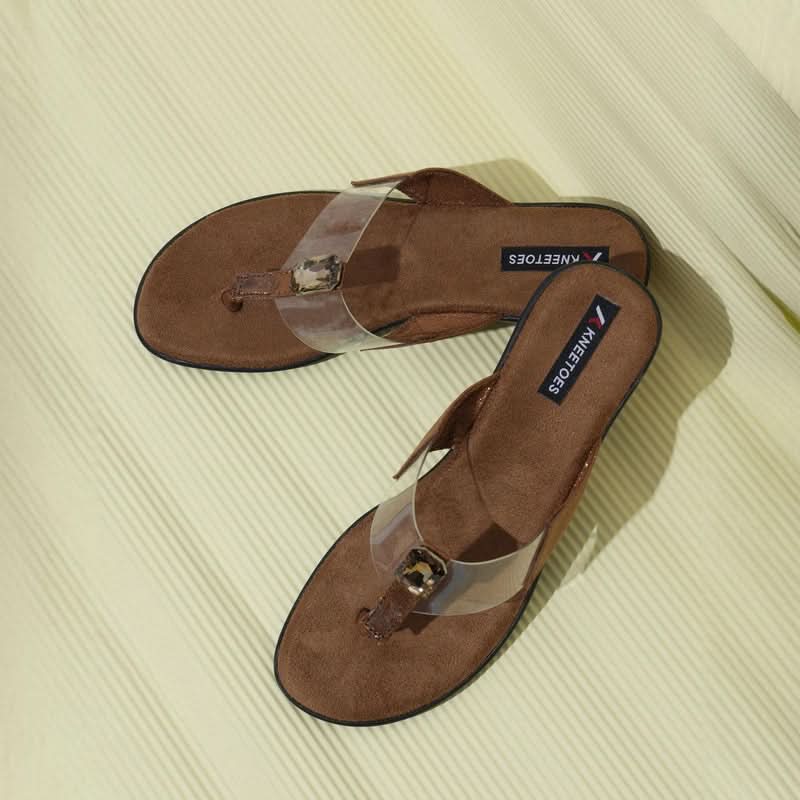 Gemglow Transparent Brown Thong Sandals