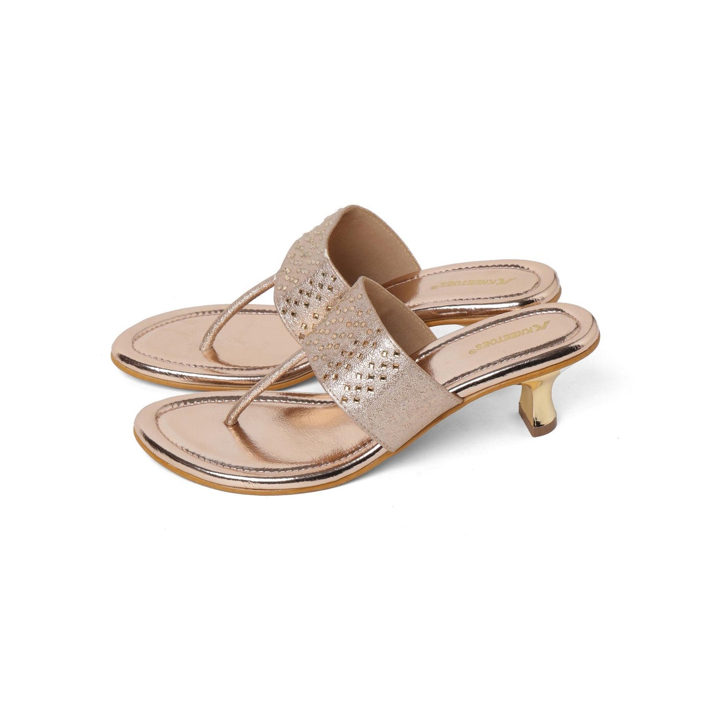 Gemglow Rose Gold Kitten Sandals
