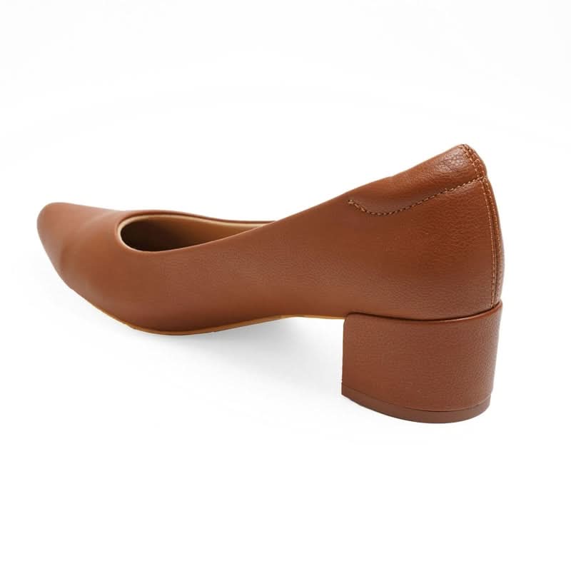 Maddie - Brown Block Heels