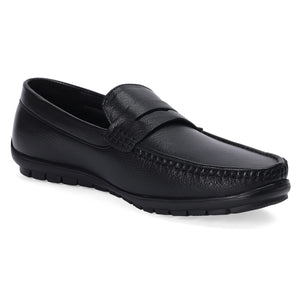 Classic Black Leather Moccasins