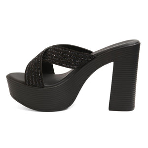 Black Criss-Cross Party High heels