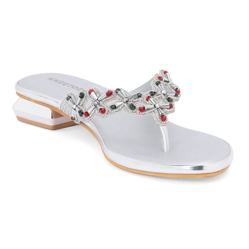 Vamika - Silver Embellished Sandals