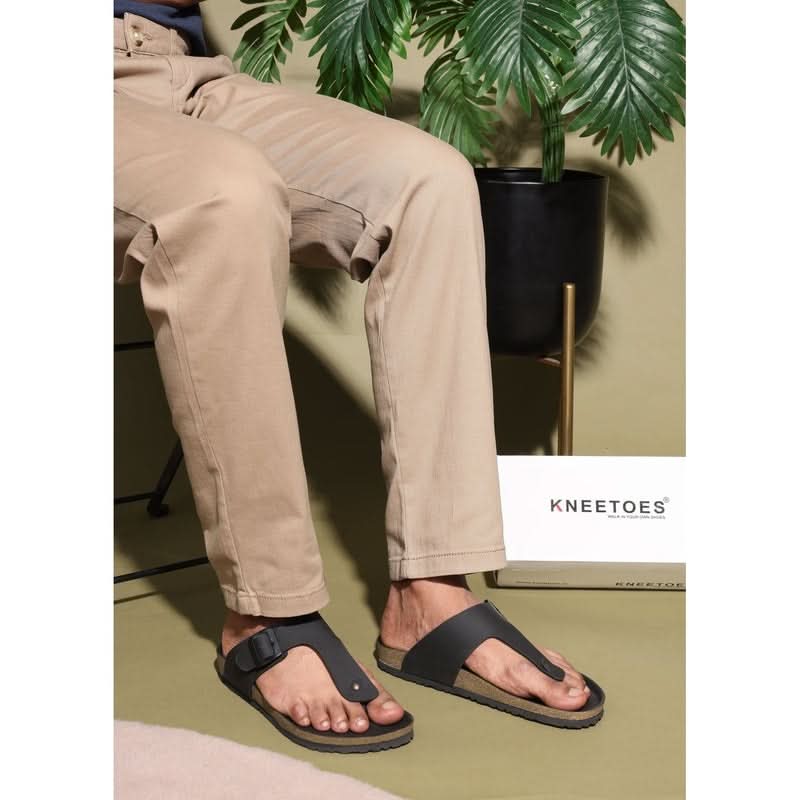 Vaughn - Black Cork Sandals