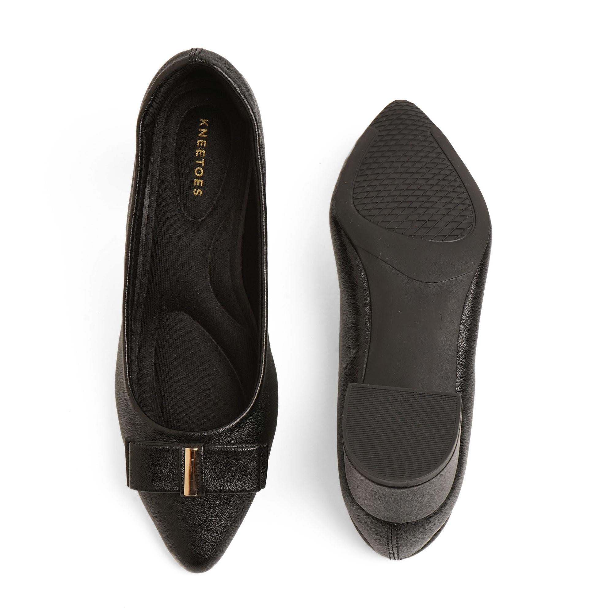 Bow Belle Black Workwear Pumps