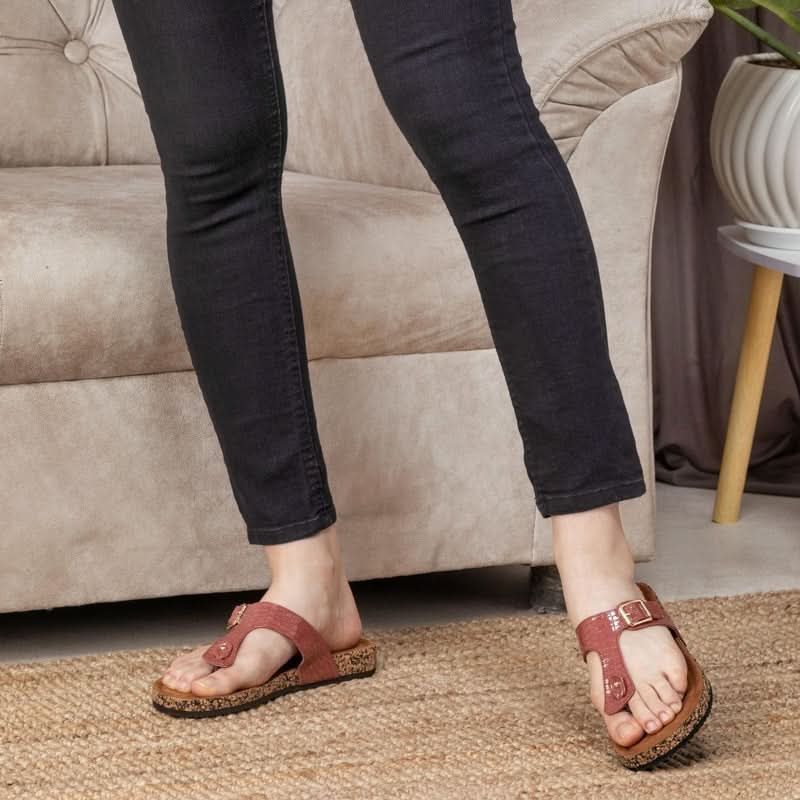 Classic Charm Brown Buckled Flats