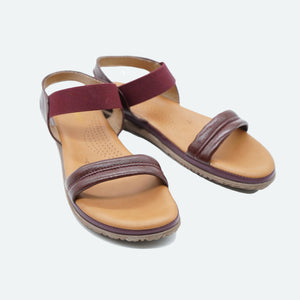 Soft Leather Maroon Open-toe Casual Sandals