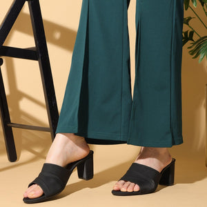 Matte Black Block Heel Sandals