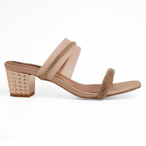 Gemglow Rose Gold Block Heel Sandals