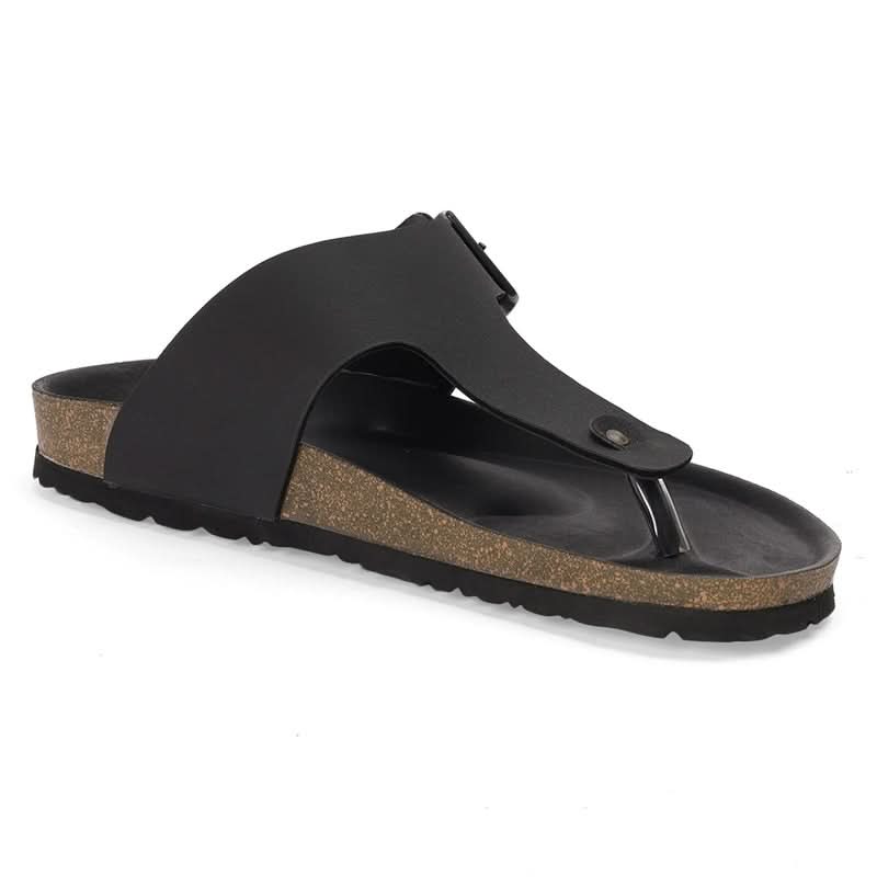 Vaughn - Black Cork Sandals