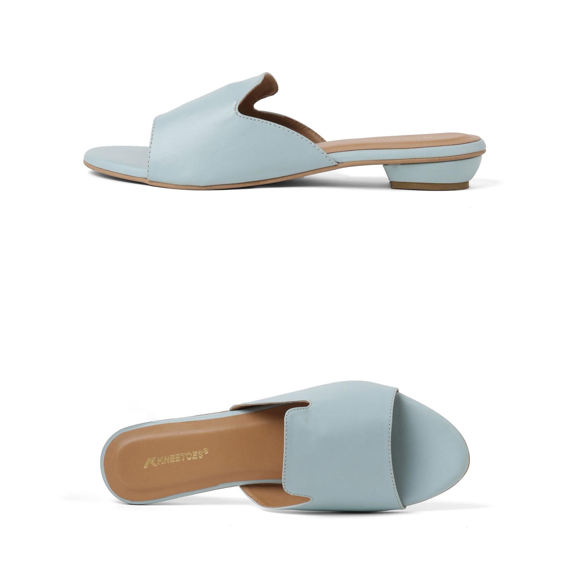 Breezy Blue Block Heel Sandals