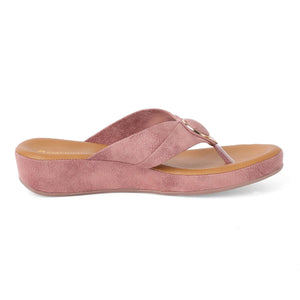 Suede-Luxe Mauve Wedge Heels