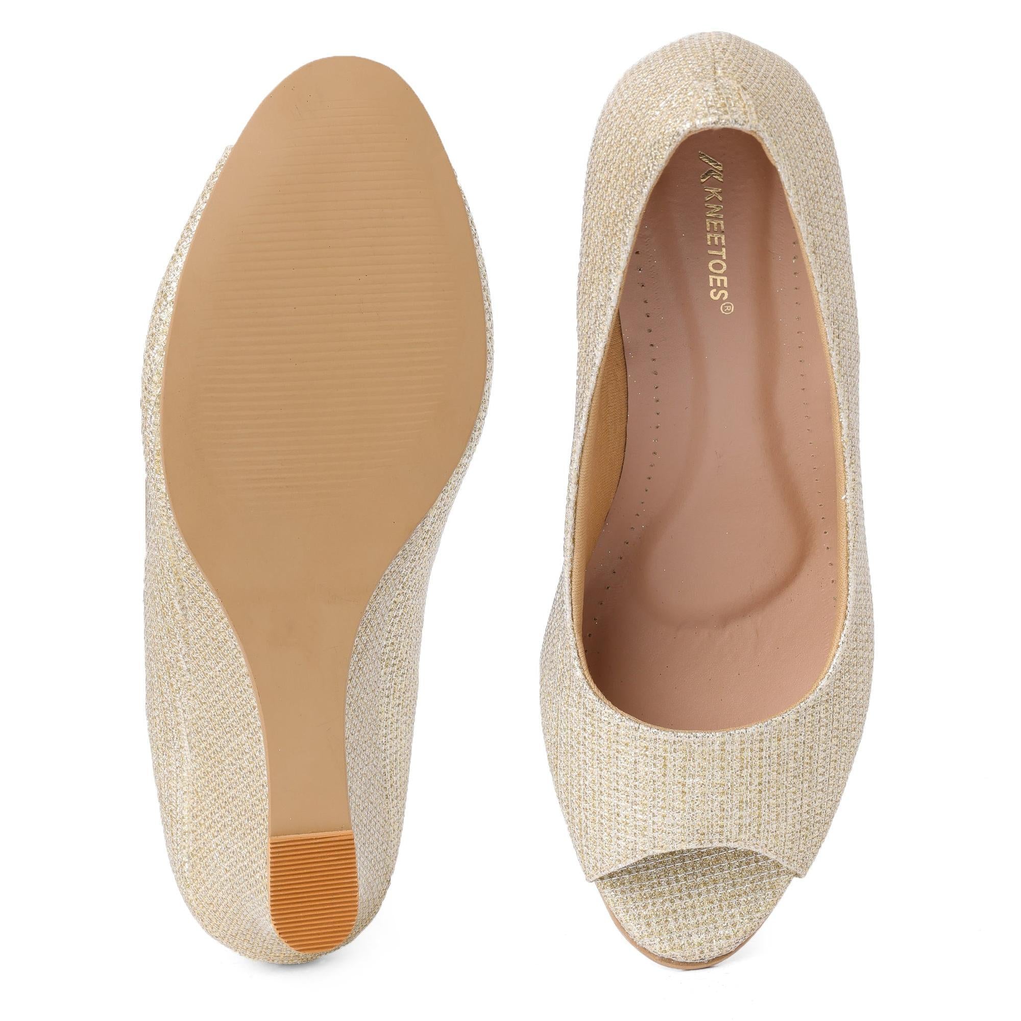 Shine Luxe Gold Wedge Sandals