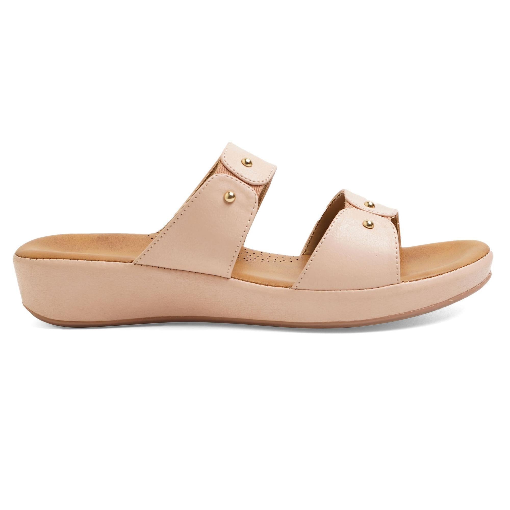 Subtle Nude Casual Open-Toe Sandals