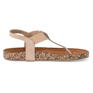 Subtle Beige Leather Thong Casual Sandals