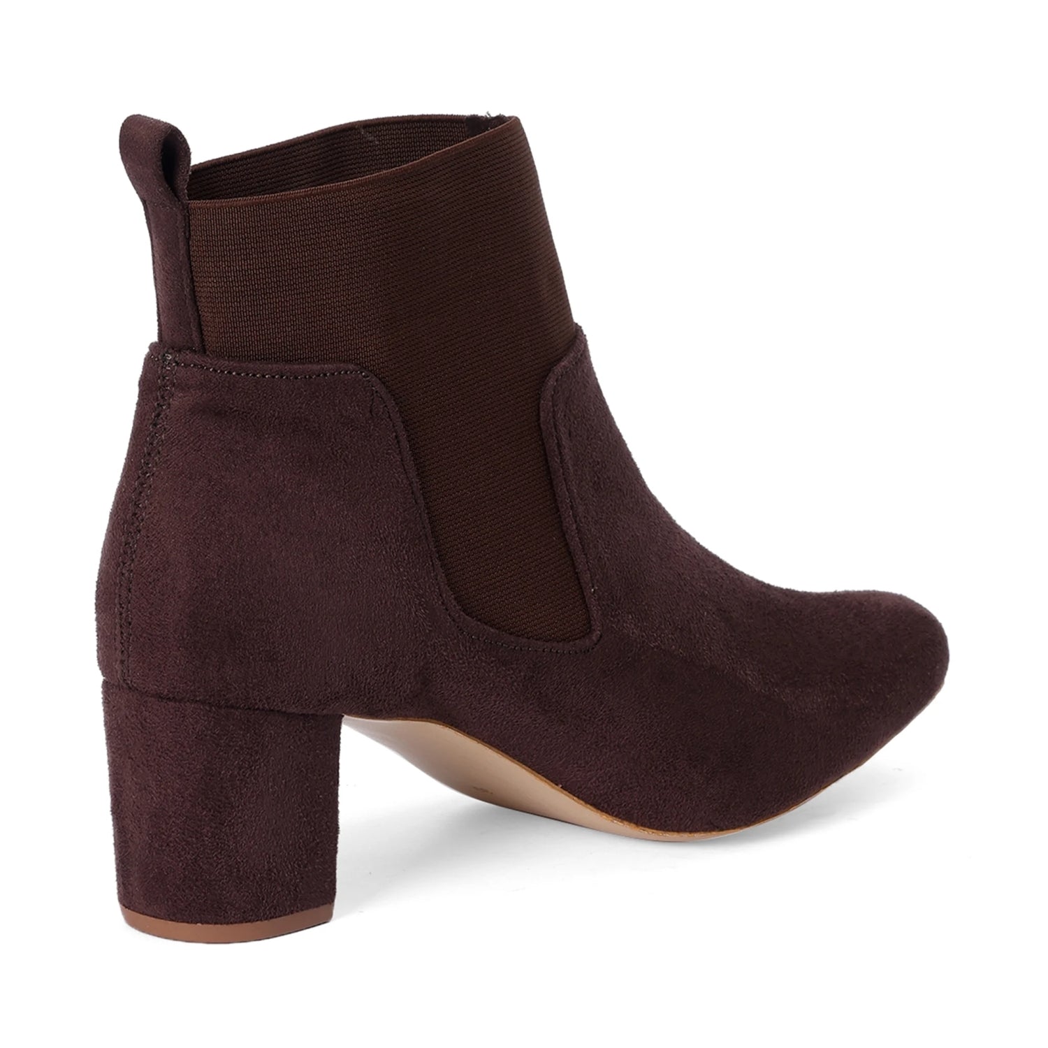Brown Block Heel Durable Chelsea Boots