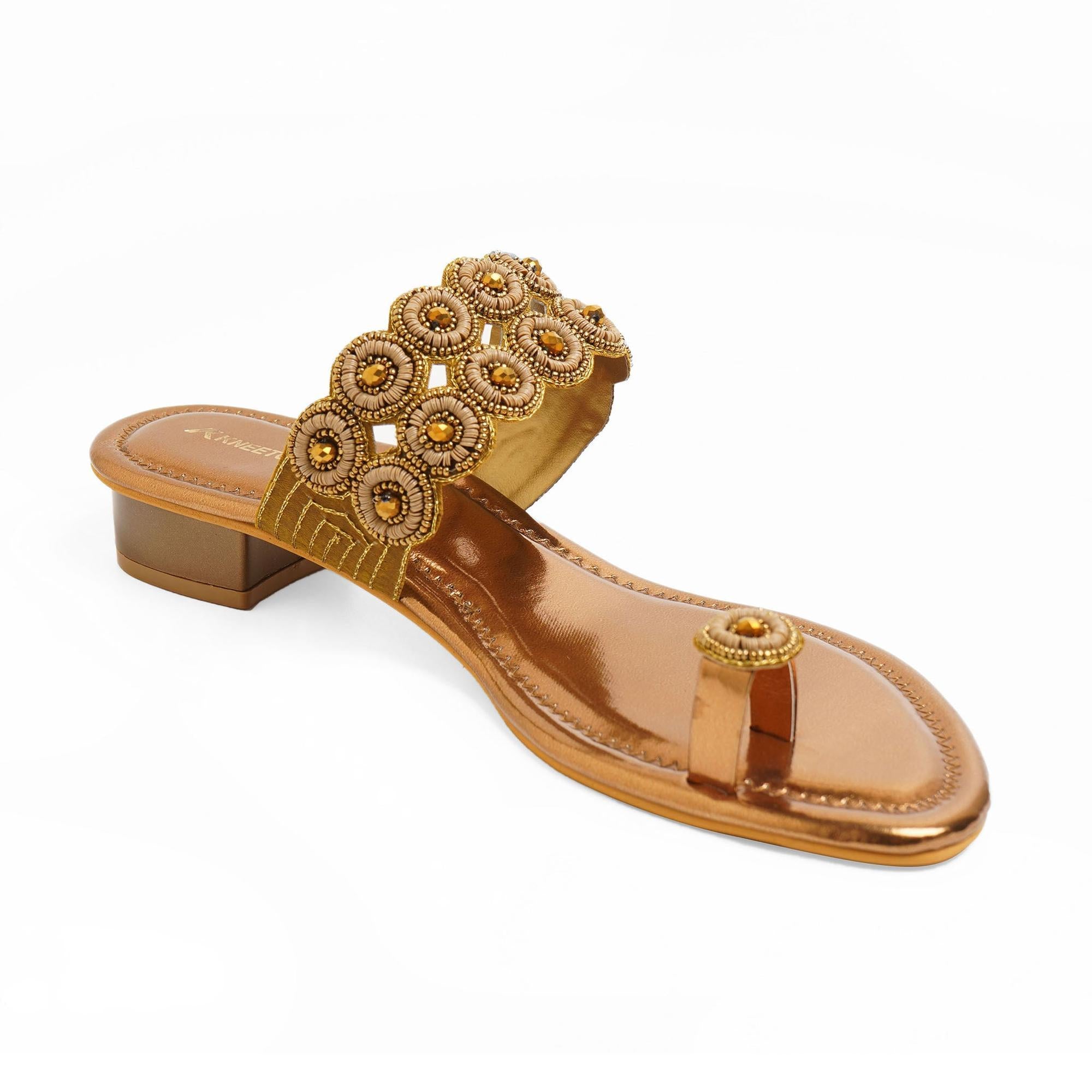 Bead Luxe Bronze Ethnic Sandals