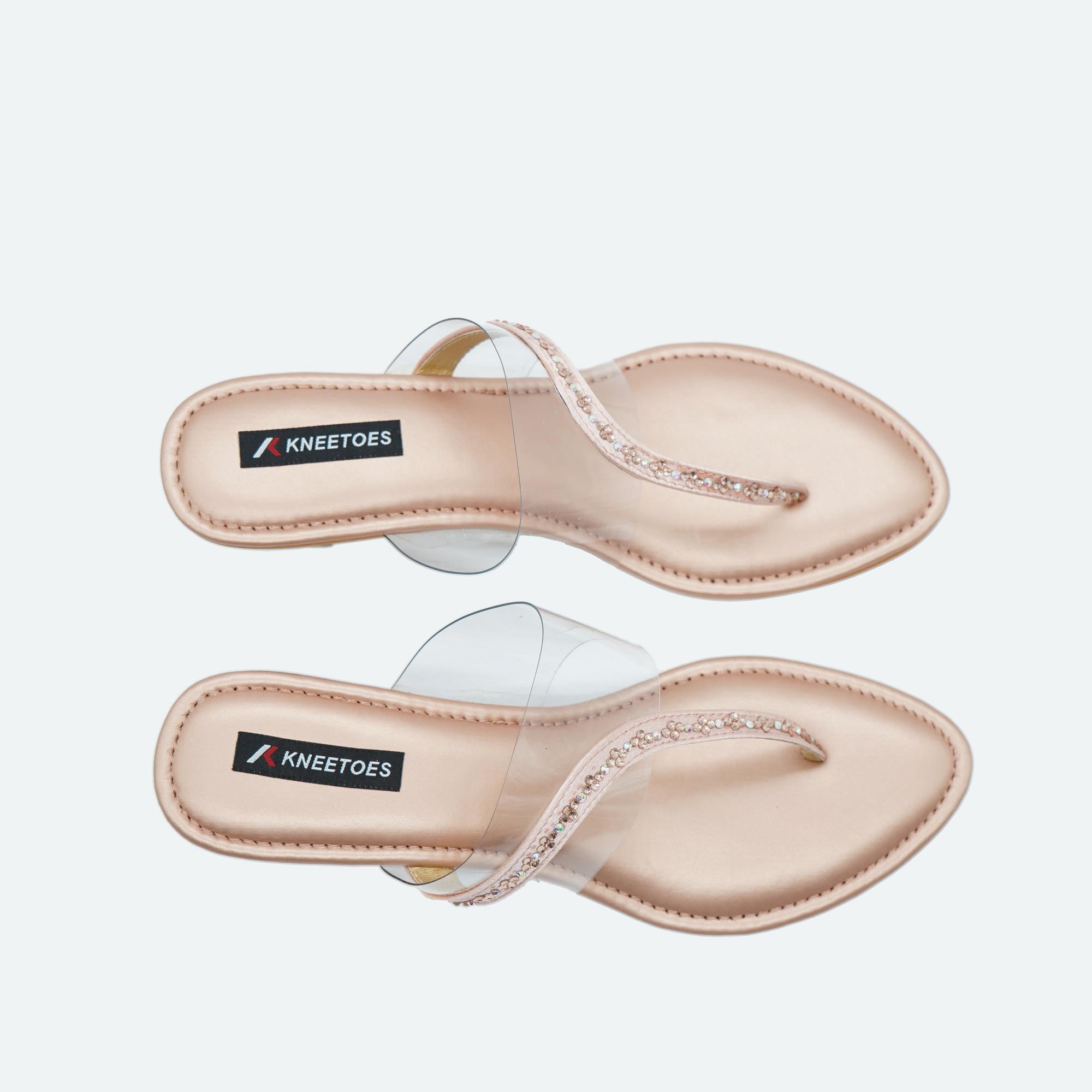 Sparkly Gold Kitten Heel Sandals