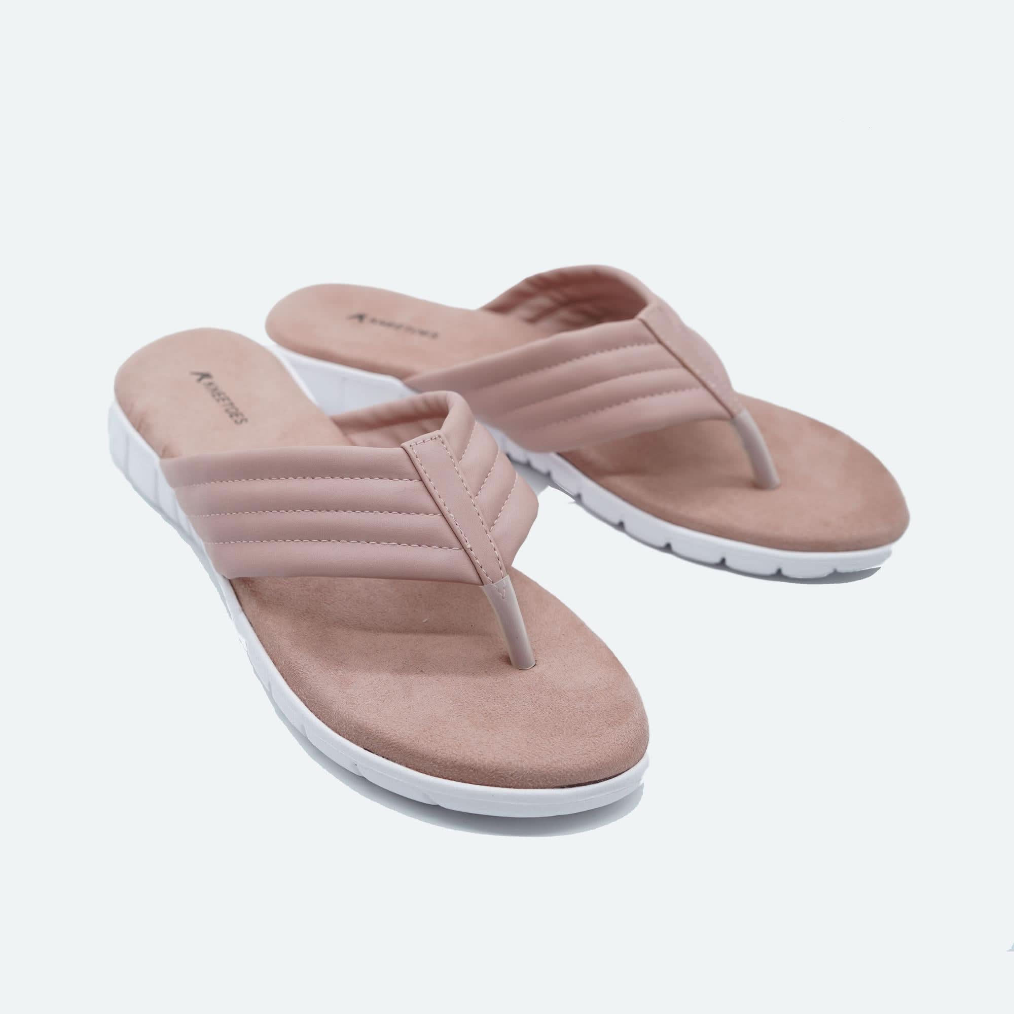 Light-Pink Quilted Thong Sandals
