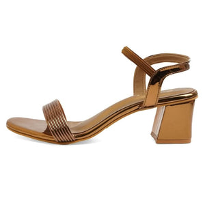 Dazzle Flash Bronze Block Heel Sandals