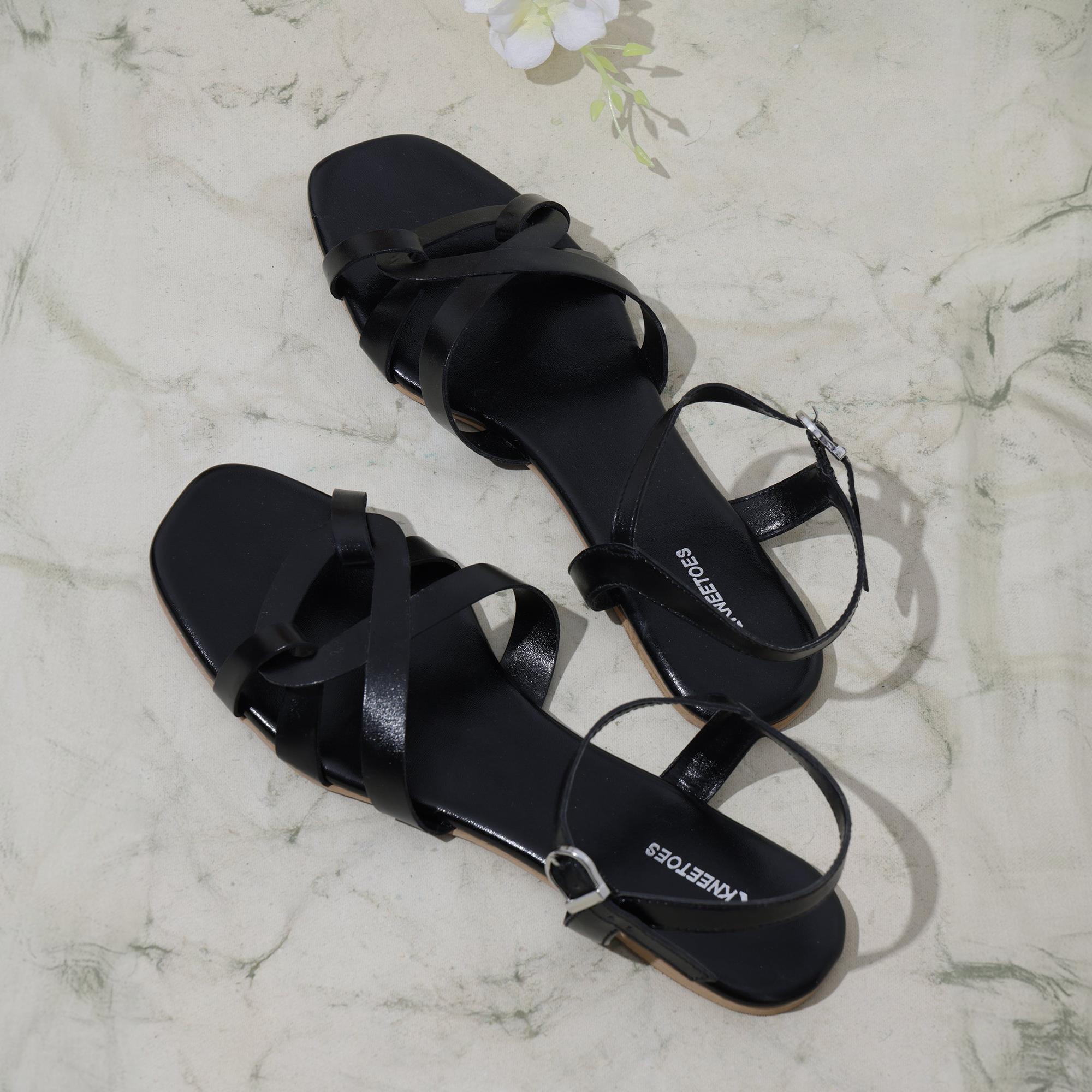 Black Strappy Chic Sandals