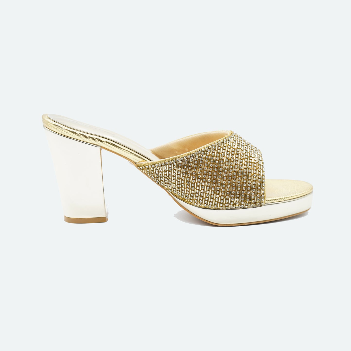 gold stone work slippers wedding wear