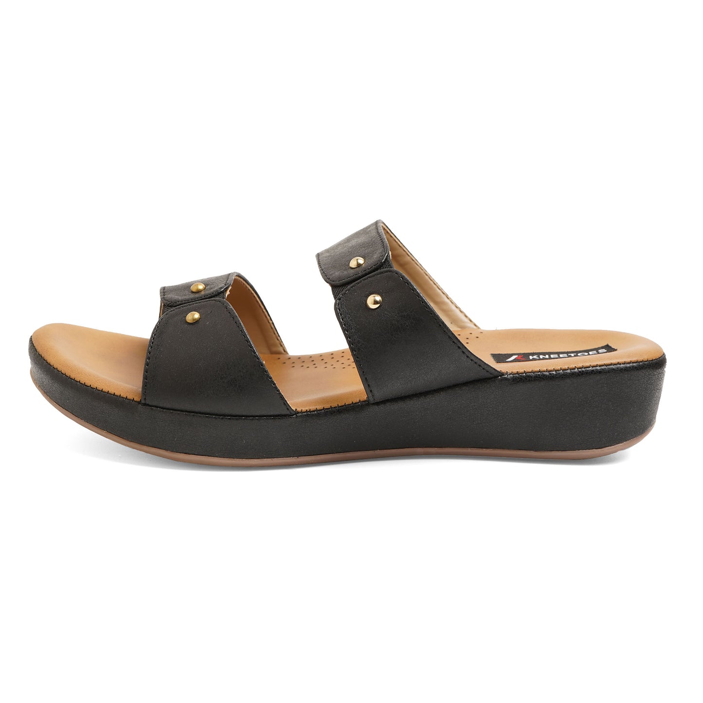 Classic Memory sole Black Flat Slidders For Everyday Casuals