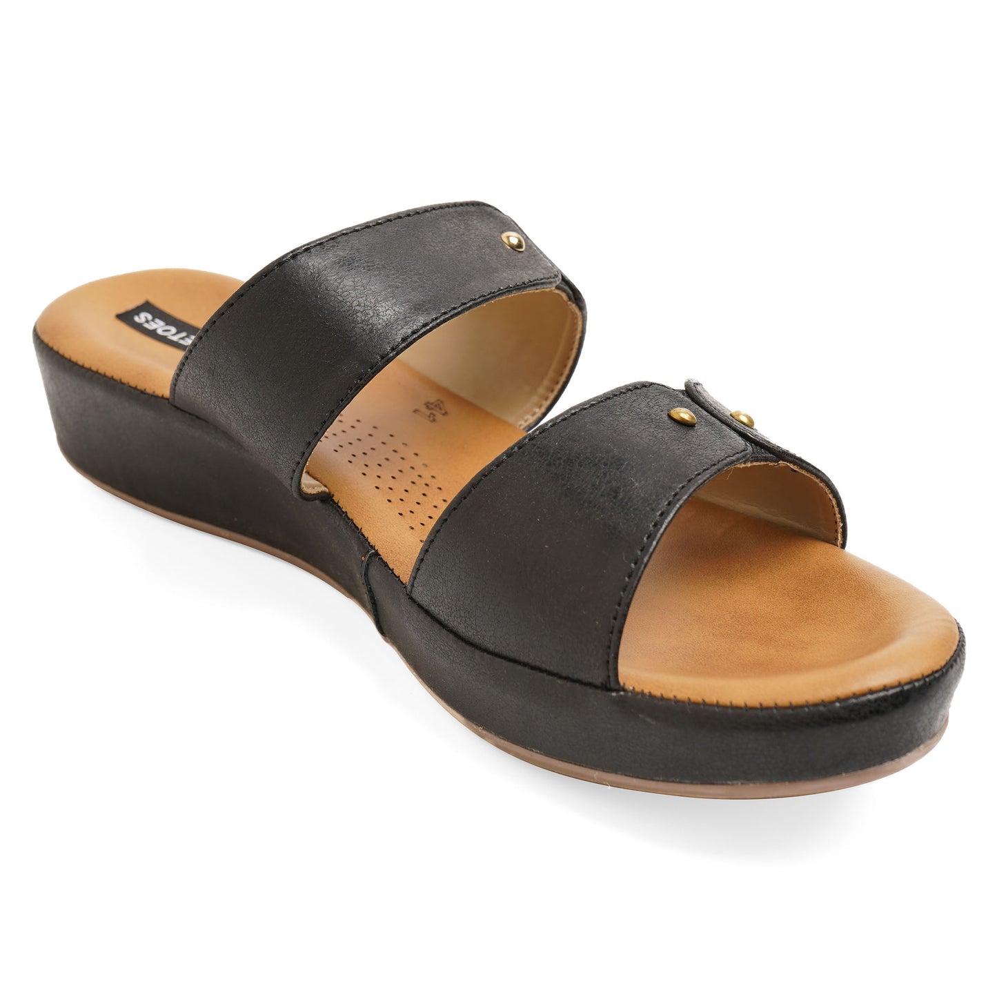 Classic Memory sole Black Flat Slidders For Everyday Casuals