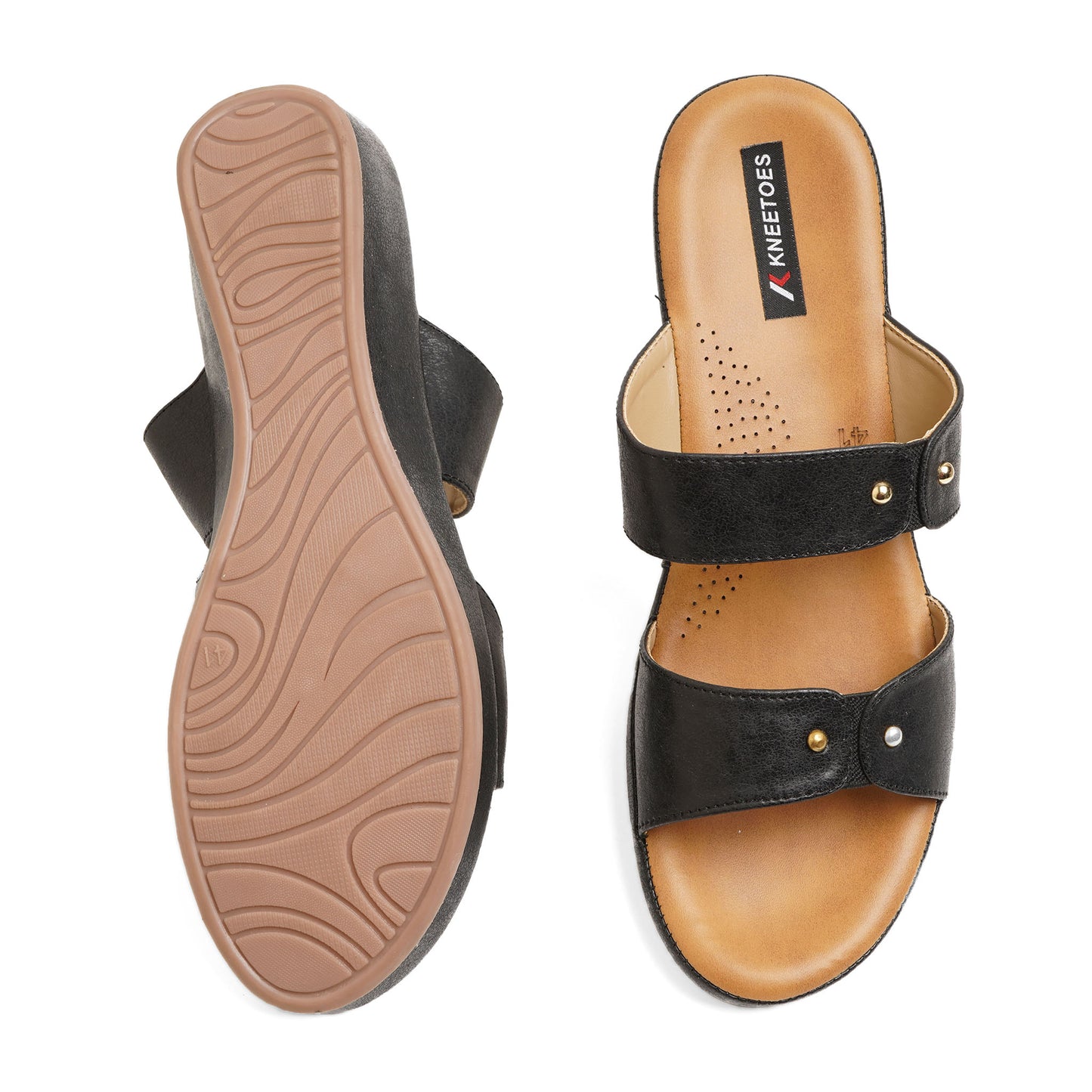 Classic Memory sole Black Flat Slidders For Everyday Casuals