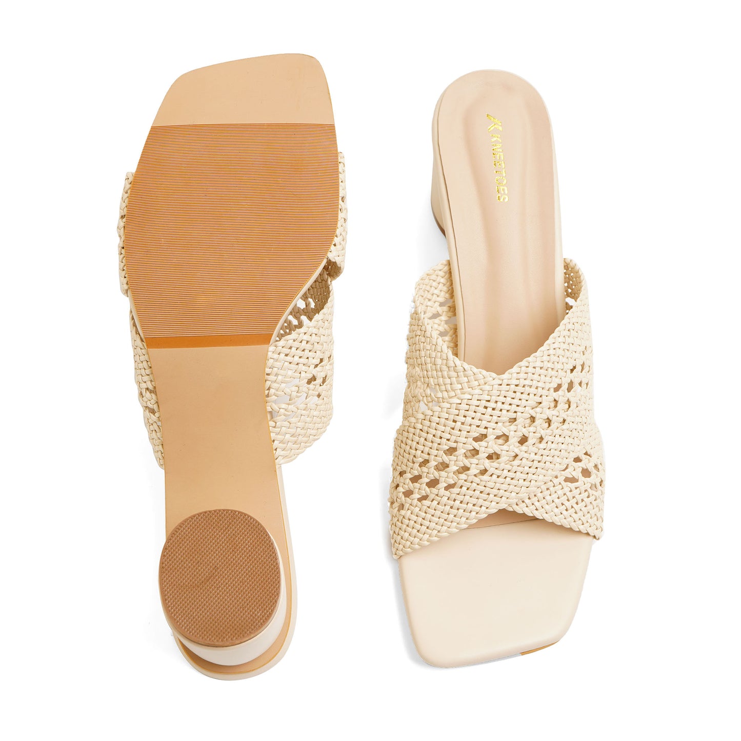 Sophisticated Matt Finish Beige Round Heel Slippers For Everyday Casuals