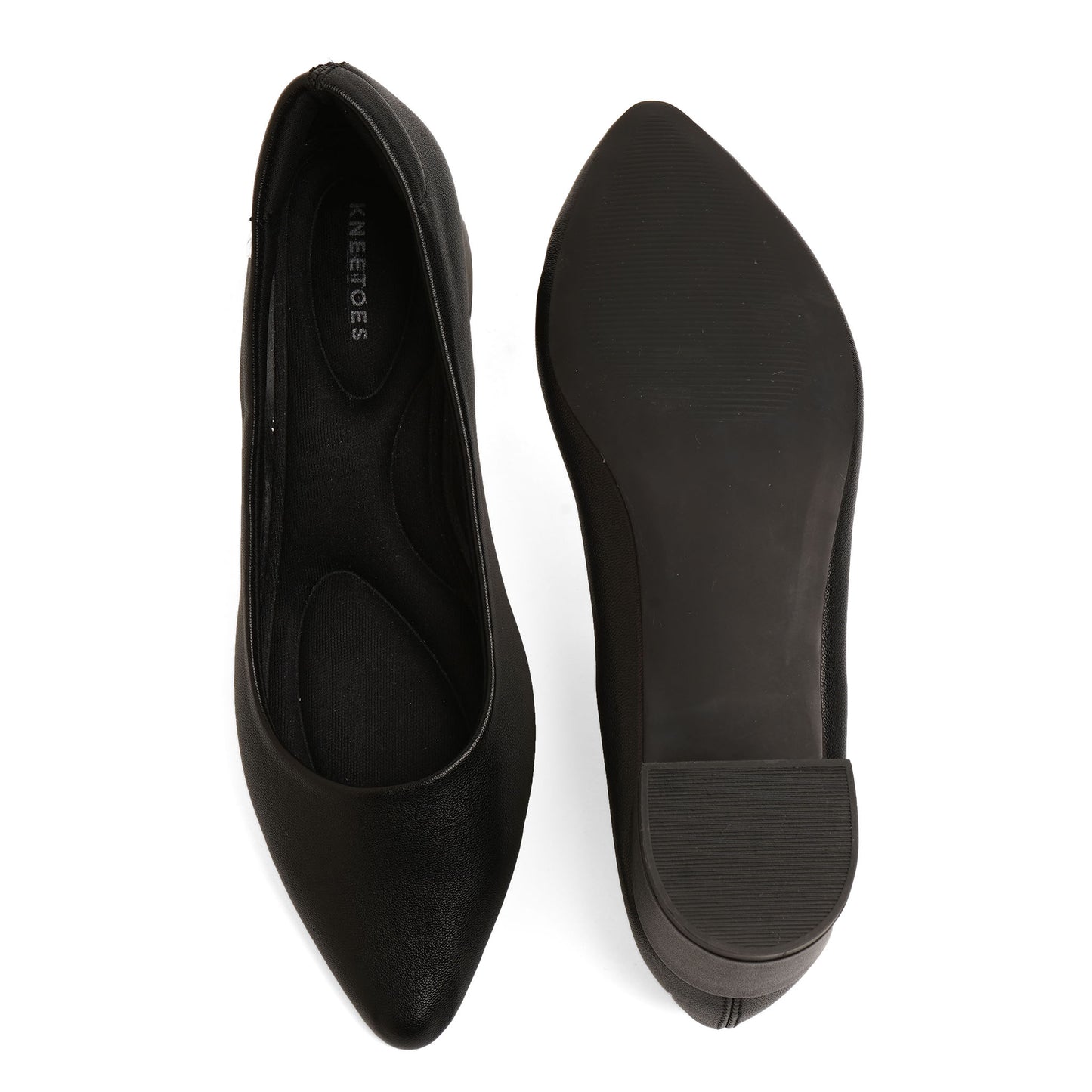 Snazzy Matt Finish Black Block Heel Pumps For Office Comfort
