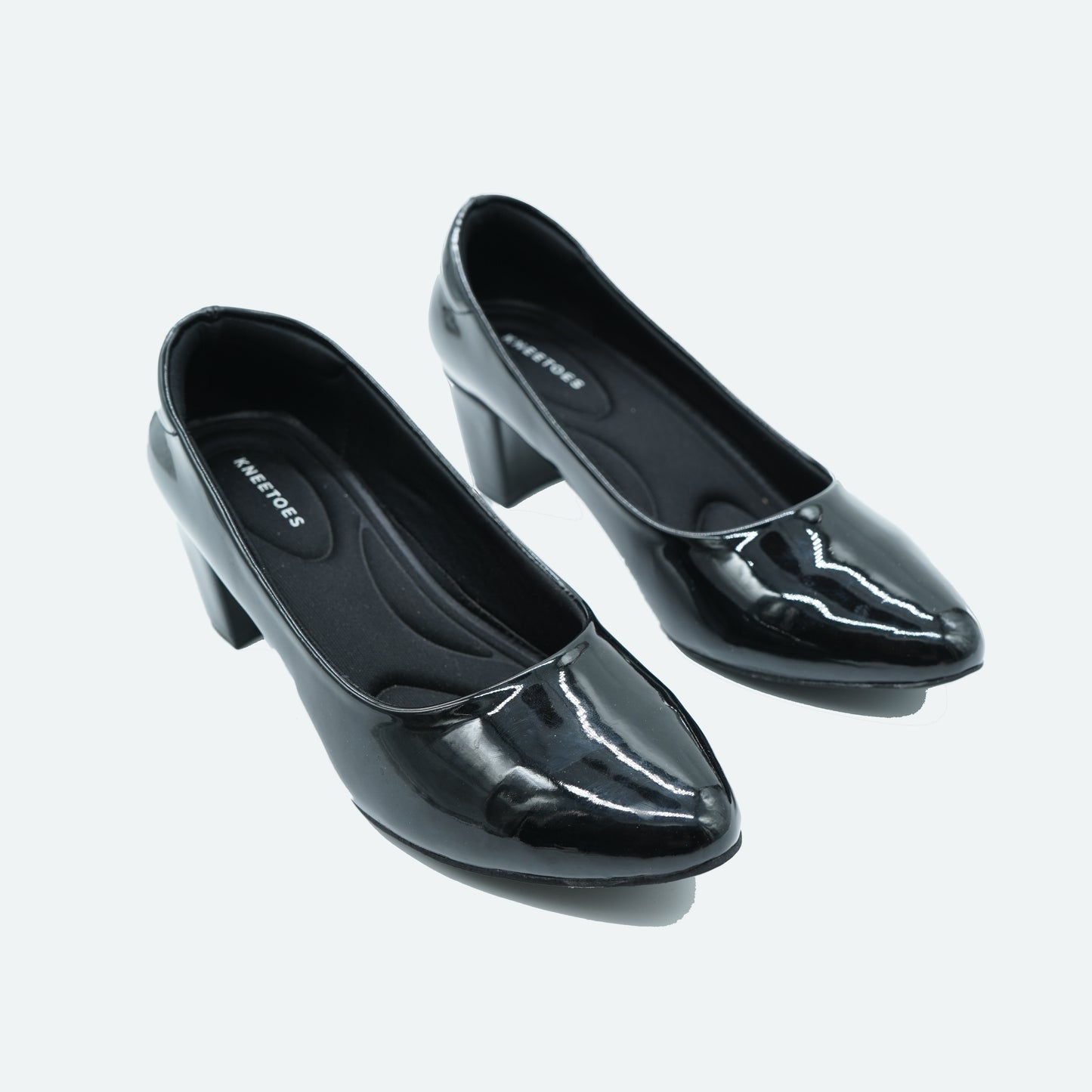 Exquisite Glossy finish Black Shoes featuring Closed toe Design for Office comfo
