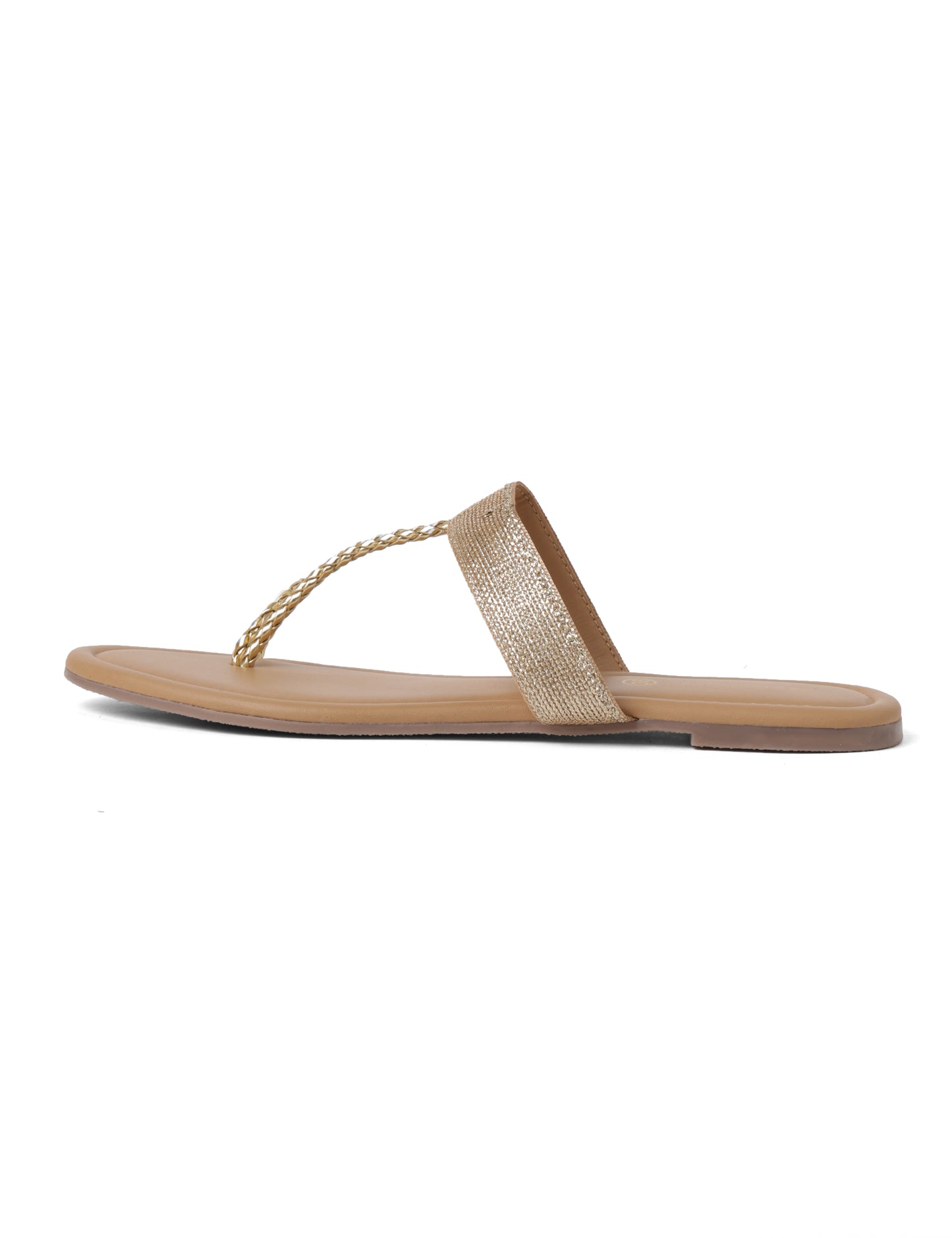 Stylish Beige Synthetic Ethnic Embellished Kolhapuri Fashion Slip-on Flat