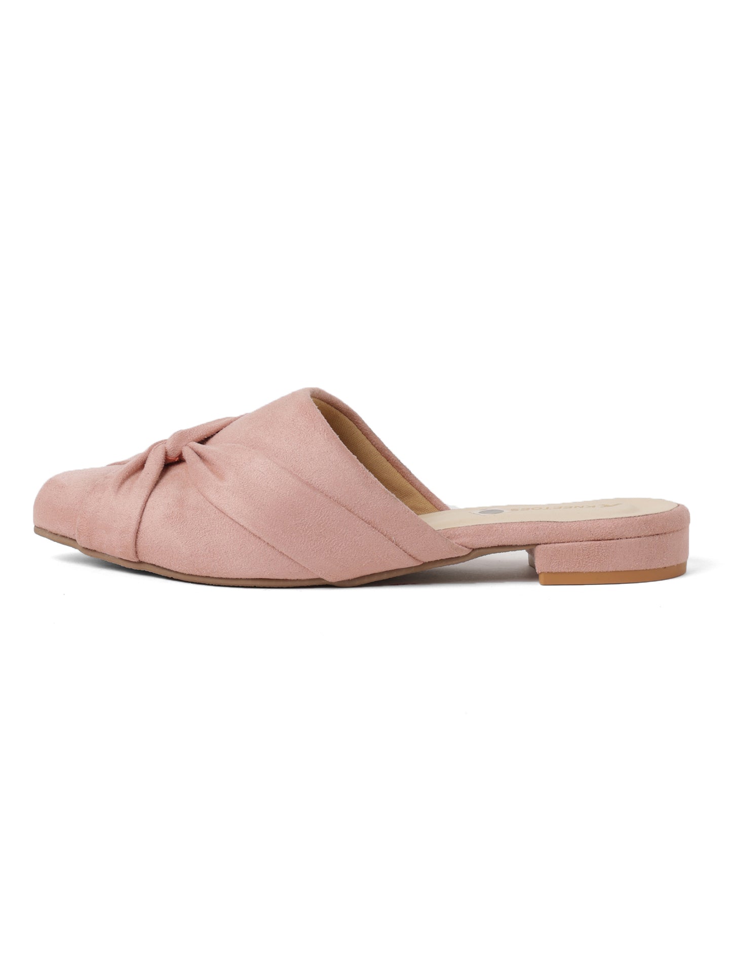 Plush Pink Suede Flats Mule