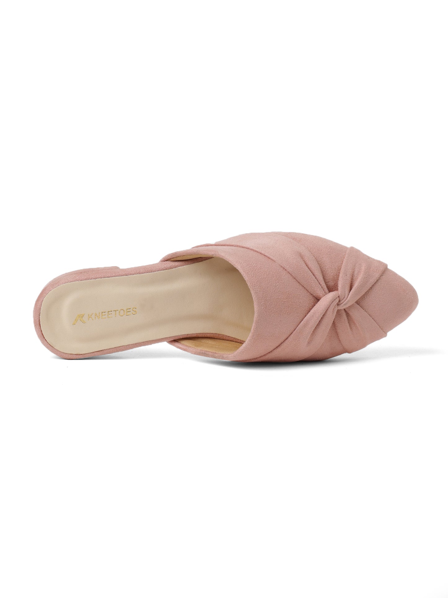 Plush Pink Suede Flats Mule