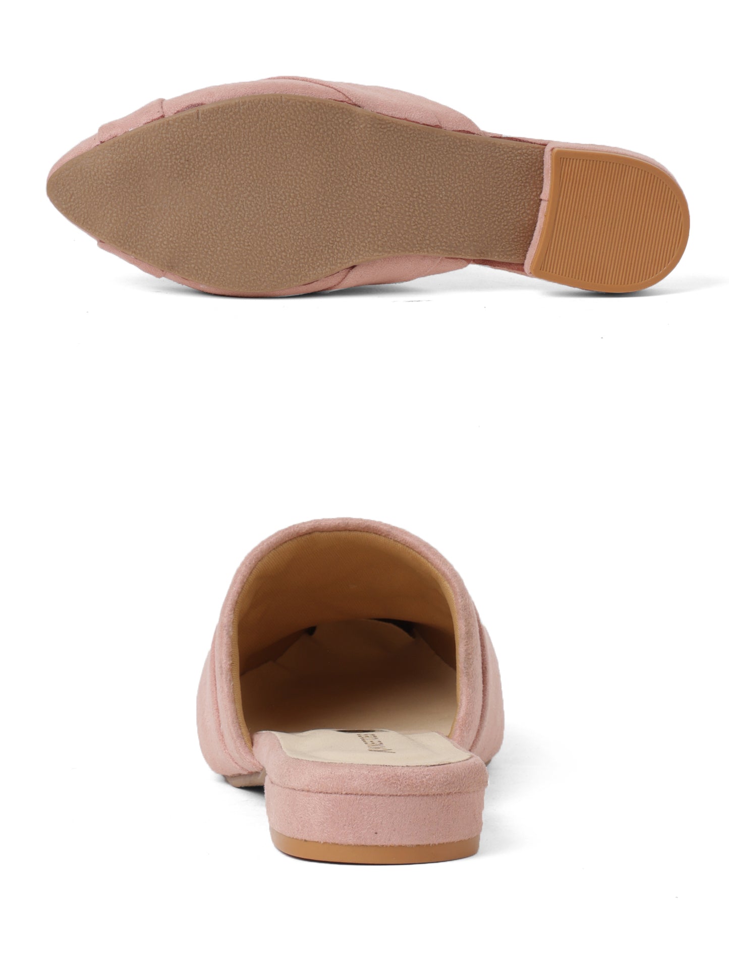 Plush Pink Suede Flats Mule