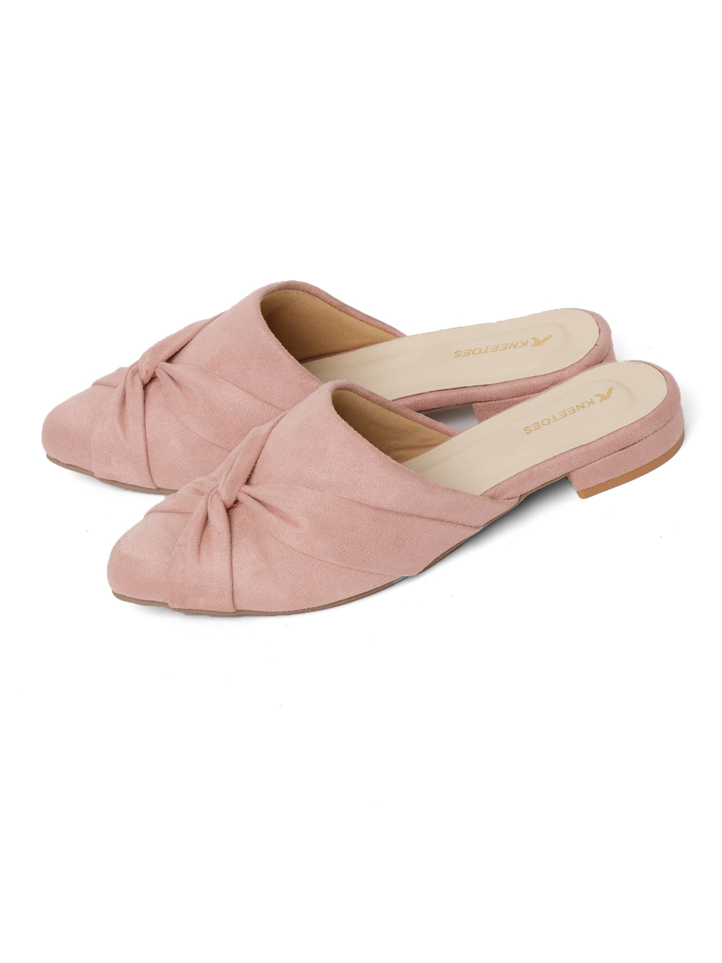 Plush Pink Suede Flats Mule