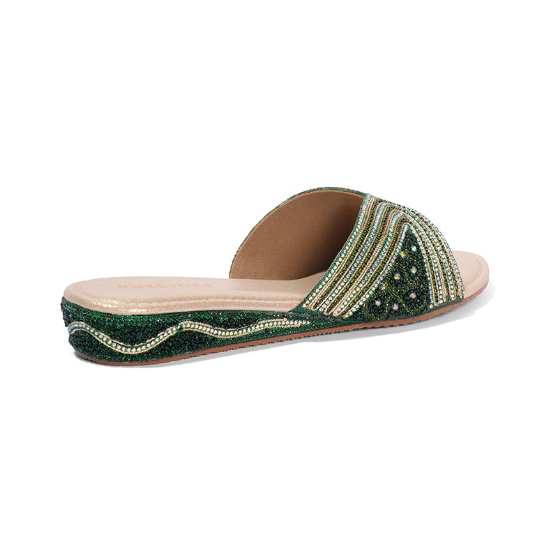 Trinaya - Green Slip Ons